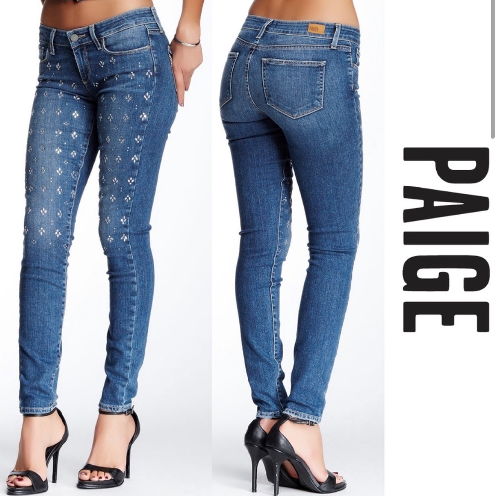 Paige Verdugo Embellished Ultra Skinny Jeans 28